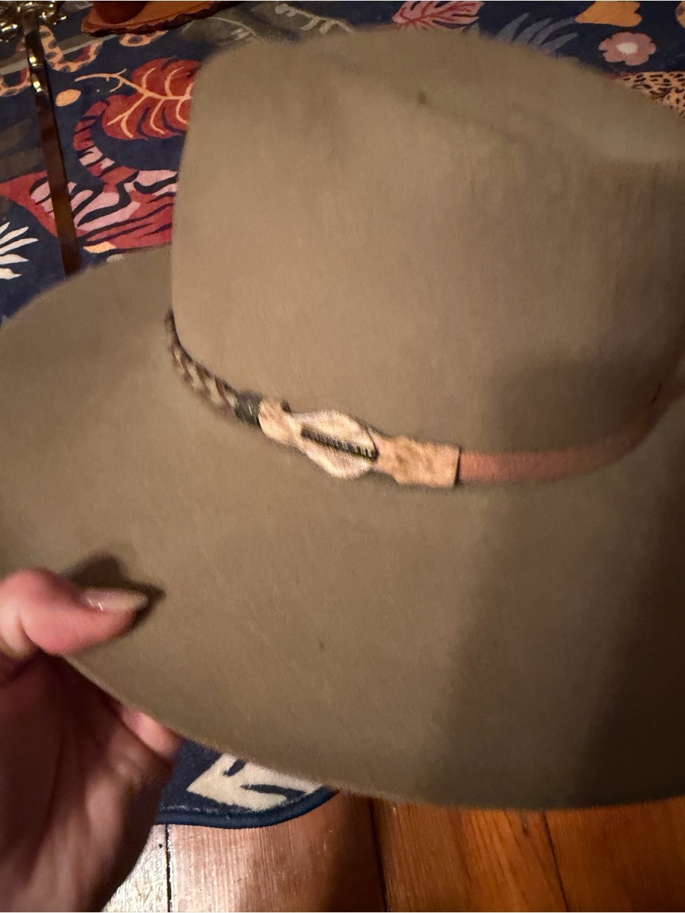 Stetson American Buffalo Drifter 4X Buffalo Felt Western Hat Stone 6 7/8 USA - Picture 14 of 15